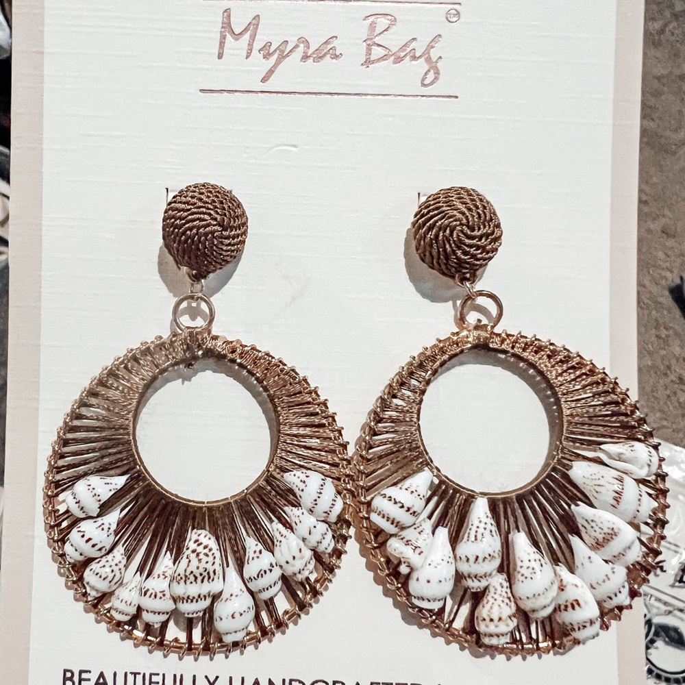 Myra Bag Brown and White Earrings